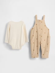 Gap Beige Corduroy Overall Outfit Set (Newborn-24mths) (0-24mths) - Image 2 of 2