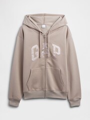 Gap Brown Zip Up Logo Vintage Hoodie - Image 5 of 5