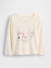 Blanco - Gap Logo Crew Neck Long Sleeve T-Shirt (6mths-5yrs) (6mths-5yrs) - Imagen 1 de 3