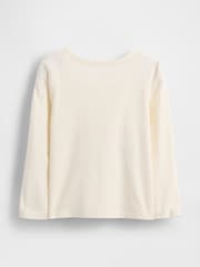 Blanco - Gap Logo Crew Neck Long Sleeve T-Shirt (6mths-5yrs) (6mths-5yrs) - Imagen 2 de 3