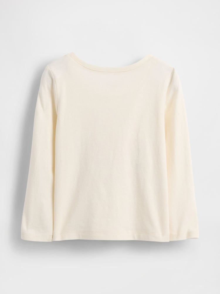 Blanco - Gap Logo Crew Neck Long Sleeve T-Shirt (6mths-5yrs) (6mths-5yrs) - Imagen 2 de 3