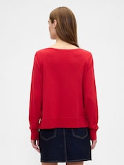 Gap Red Bella Boat Neck Jumper - Image 2 of 5