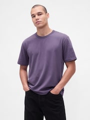 Gap Purple Original Crew Neck Short Sleeve T-Shirt - Image 1 of 4