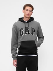 Gap Grey Relaxed Logo Colourblock Hoodie - Image 1 of 4