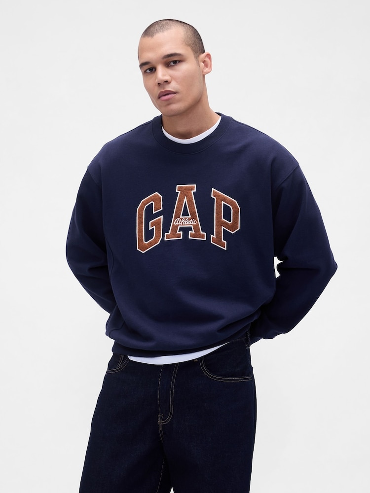 Gap Blue Oversized Heavyweight Logo Sweatshirt - Image 1 of 4 Gap Blue Oversized Heavyweight Logo Sweatshirt - Image 1 of 4