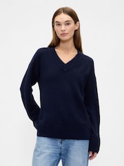 Gap Blue V-Neck Sweatshirt - Image 1 of 5