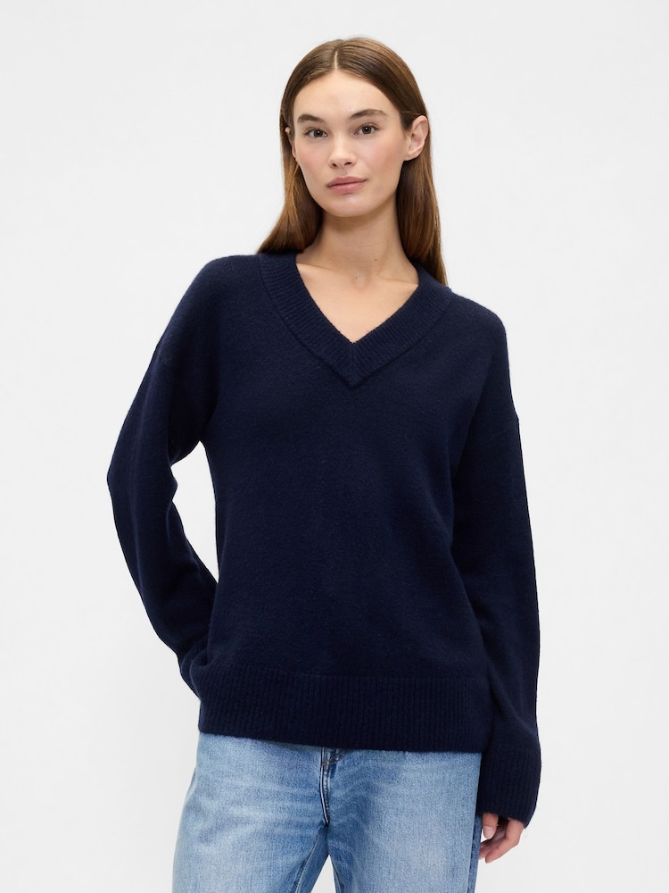 Gap Blue V-Neck Sweatshirt - Image 1 of 5