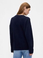 Gap Blue V-Neck Sweatshirt - Image 2 of 5