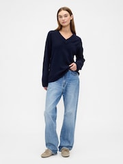 Gap Blue V-Neck Sweatshirt - Image 3 of 5