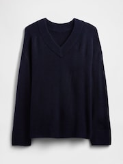 Gap Blue V-Neck Sweatshirt - Image 4 of 5
