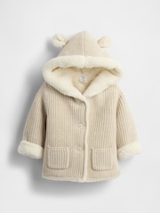 Creme - Gap Sherpa-Lined Cardigan (Newborn-24mths) (0-24mths) - Bild 1 von 3