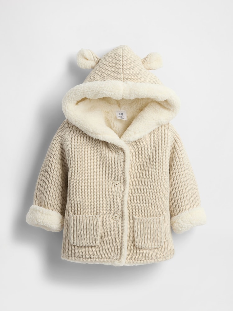 Creme - Gap Sherpa-Lined Cardigan (Newborn-24mths) (0-24mths) - Bild 1 von 3