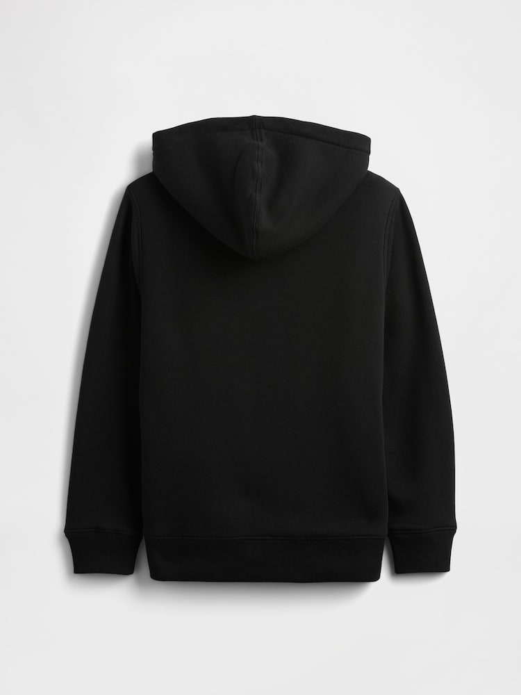 Gap Black Logo Sherpa-Lined Zip Hoodie (4-13yrs) - Image 2 of 3