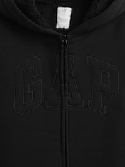Gap Black Logo Sherpa-Lined Zip Hoodie (4-13yrs) - Image 3 of 3