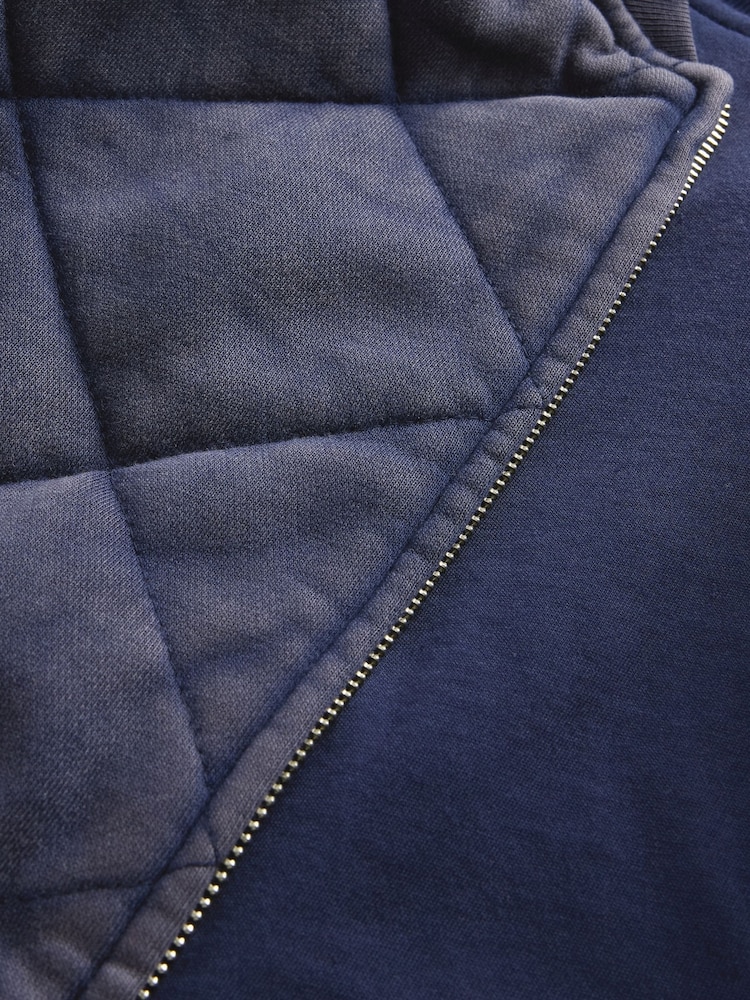 Gap Blue Vintage Soft Quilted Bomber Jacket - Image 4 of 4