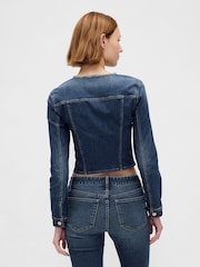 Gap Blue Denim Moto Jacket - Image 2 of 5