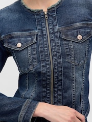 Gap Blue Denim Moto Jacket - Image 4 of 5
