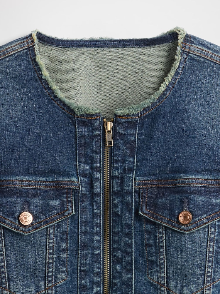 Gap Blue Denim Moto Jacket - Image 5 of 5