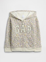 Gap Green Floral Logo Zip Hoodie (6mths-5yrs) (6mths-5yrs) - Image 1 of 3