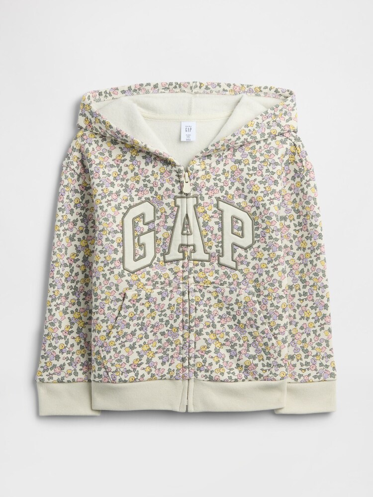 Gap Green Floral Logo Zip Hoodie (6mths-5yrs) (6mths-5yrs) - Image 1 of 3