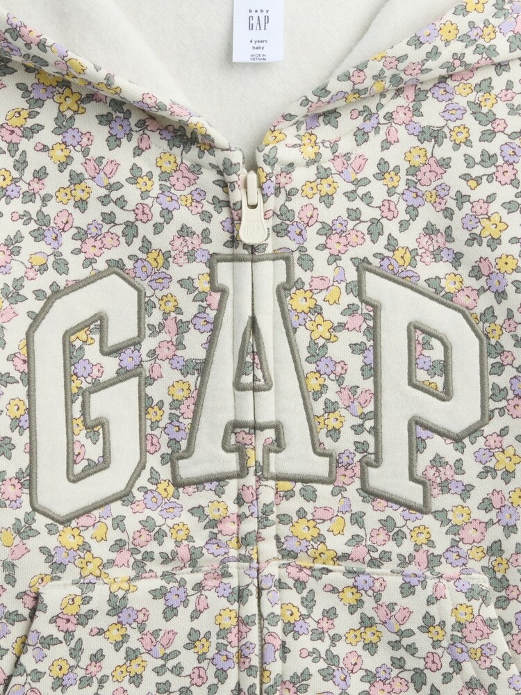 Gap Green Floral Logo Zip Hoodie (6mths-5yrs) (6mths-5yrs) - Image 3 of 3