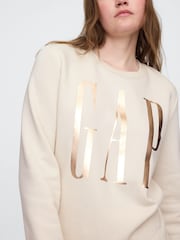 Gap Cream Relaxed Logo Crew Neck Jumper - Image 3 of 5