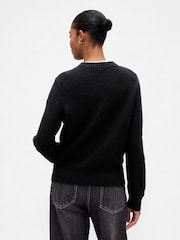 Gap Black Cotton Cable Knit Sweatshirt - Image 2 of 5