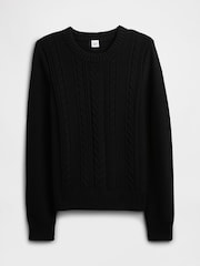 Gap Black Cotton Cable Knit Sweatshirt - Image 4 of 5