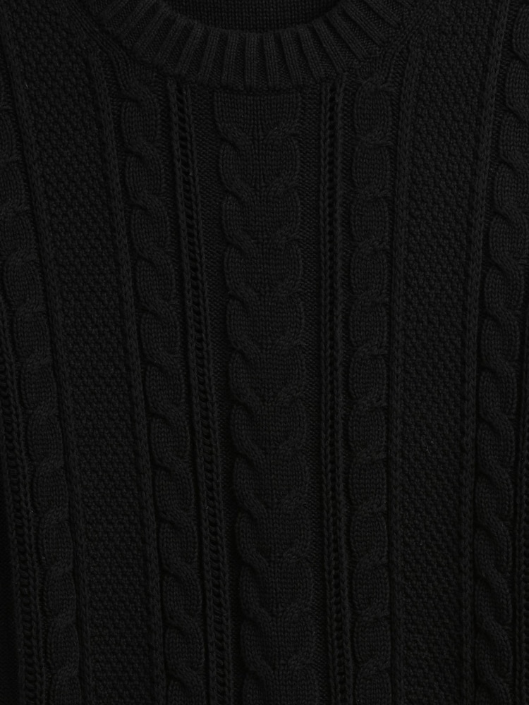 Gap Black Cotton Cable Knit Sweatshirt - Image 5 of 5