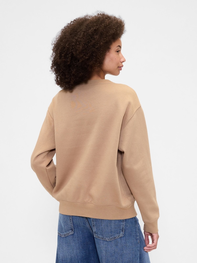 Gap Brown Logo Fleece Sweatshirt - Image 2 of 5