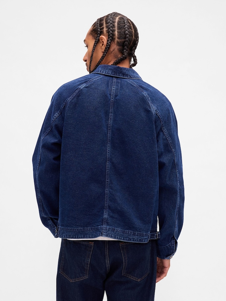 Gap Blue Denim Zip Chore Jacket - Image 2 of 3