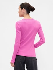 Gap Pink Long Sleeve Rib T-Shirt - Image 2 of 5
