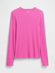 Gap Pink Long Sleeve Rib T-Shirt - Image 5 of 5