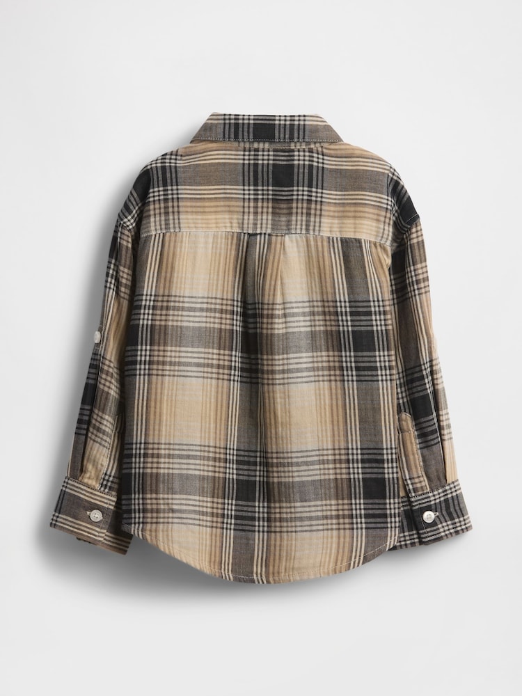 Gap Brown Double Weave Check Shirt (6mths-5yrs) (6mths-5yrs) - Image 2 of 2 Gap Brown Double Weave Check Shirt (6mths-5yrs) (6mths-5yrs) - Image 2 of 2