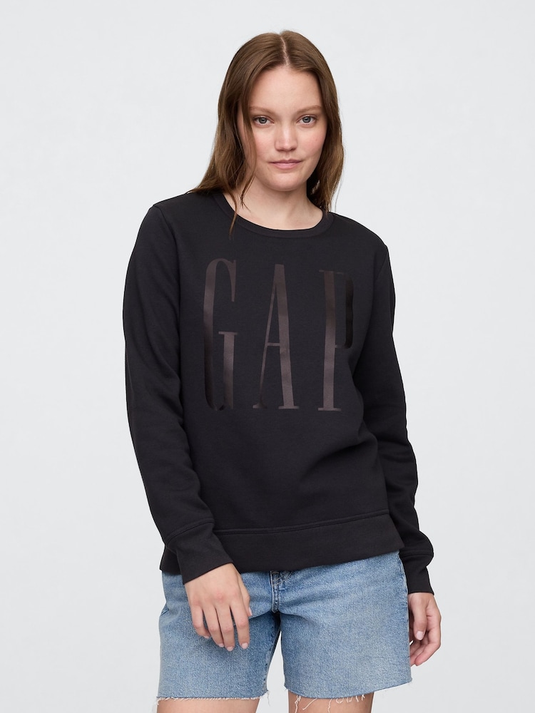 Gap Black Relaxed Logo Crew Neck Jumper - Image 1 of 5