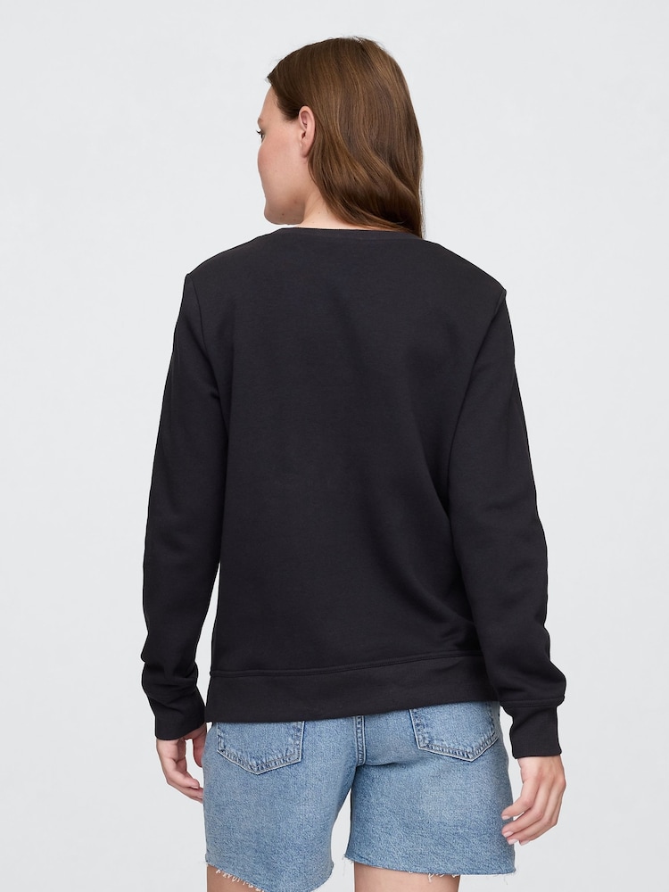 Gap Black Relaxed Logo Crew Neck Jumper - Image 2 of 5