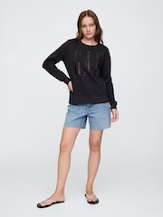 Gap Black Relaxed Logo Crew Neck Jumper - Image 4 of 5