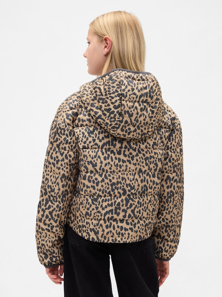 Marrón con estampado leopardo - Gap Cold Control Puffer Jacket (4-13yrs) (4-13yrs) - Imagen 2 de 5