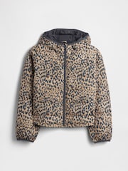 Marrón con estampado leopardo - Gap Cold Control Puffer Jacket (4-13yrs) (4-13yrs) - Imagen 4 de 5