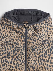 Marrón con estampado leopardo - Gap Cold Control Puffer Jacket (4-13yrs) (4-13yrs) - Imagen 5 de 5