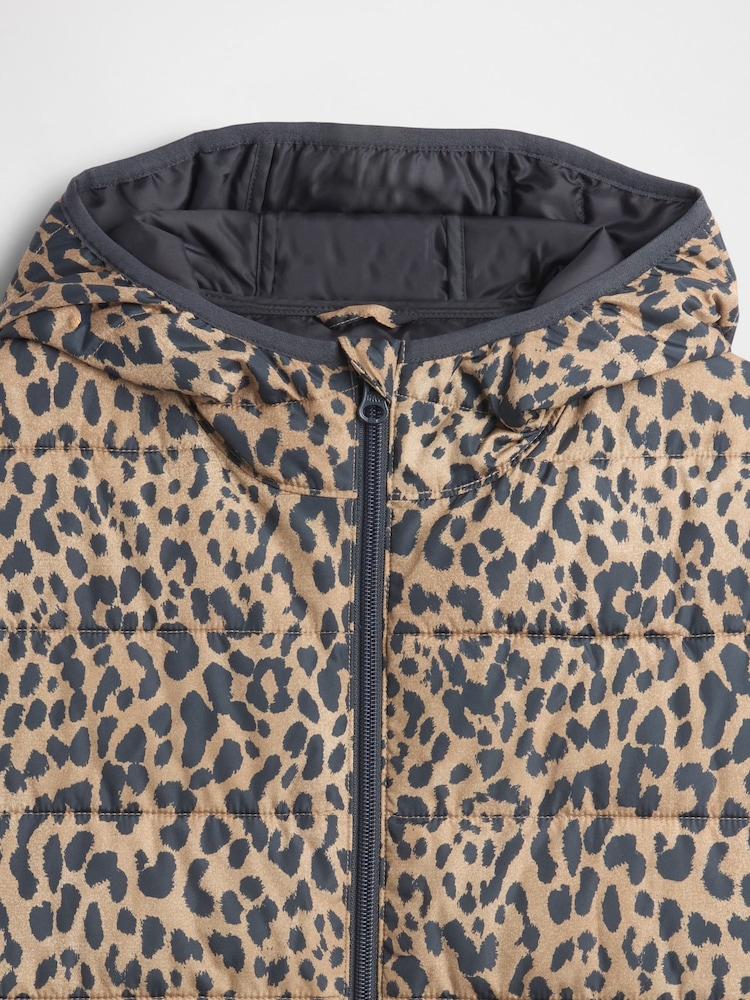 Marrón con estampado leopardo - Gap Cold Control Puffer Jacket (4-13yrs) (4-13yrs) - Imagen 5 de 5
