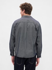 Gap Blue Denim Stripe Oversized Shirt - Image 2 of 4