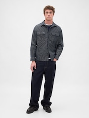Gap Blue Denim Stripe Oversized Shirt - Image 3 of 4