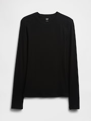 Gap Black Long Sleeve Rib T-Shirt - Image 5 of 5