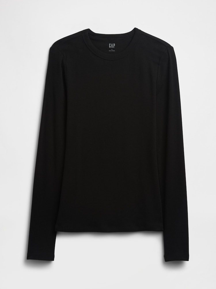 Gap Black Long Sleeve Rib T-Shirt - Image 5 of 5