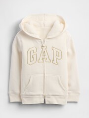 Gap Cream Logo Sherpa Lined Hoodie (6mths-5yrs) (6mths-5yrs) - Image 1 of 3