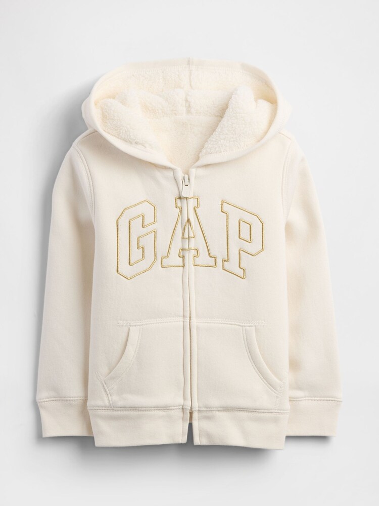 Gap Cream Logo Sherpa Lined Hoodie (6mths-5yrs) (6mths-5yrs) - Image 1 of 3