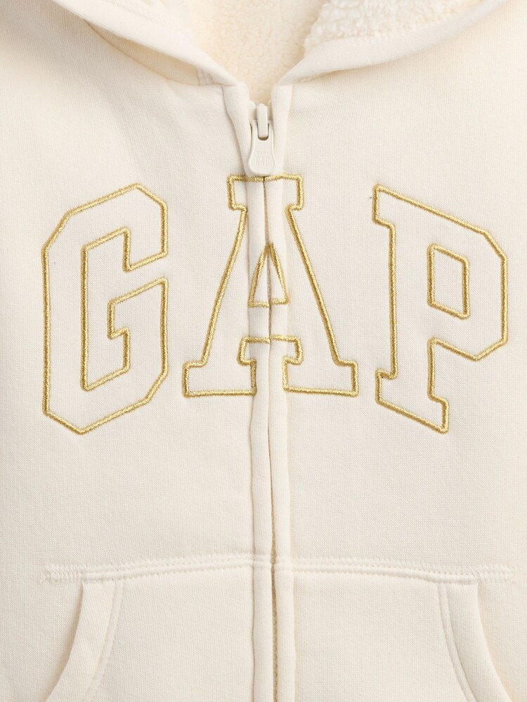 Gap Cream Logo Sherpa Lined Hoodie (6mths-5yrs) (6mths-5yrs) - Image 3 of 3