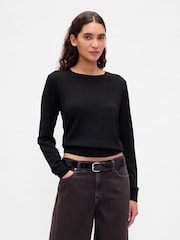 Gap Black Merino Crew Neck Sweatshirt - Image 1 of 4