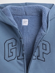 Gap Blue Logo Sherpa-Lined Zip Hoodie (4-13yrs) - Image 3 of 3